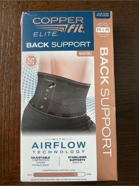 Copper Fit Elite Back Support - Black with Rose Gold Accents
